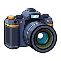Modern DSLR Camera Icon with a Lens and Isolated Background vector