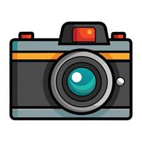 Modern Detailed Camera Icon with Lens and Isolated Background vector