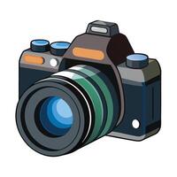 DSLR Camera Icon with a Lens and Isolated Background vector