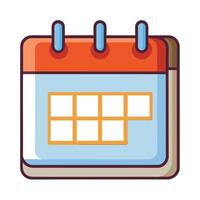 Elegant Calendar Icon with a Highlighted Date and Isolated Background vector