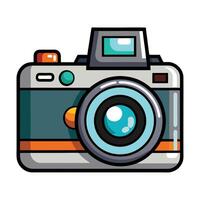 Elegant Detailed Camera Icon with Lens and Isolated Background vector