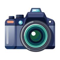 Elegant DSLR Camera Icon with a Lens and Isolated Background vector