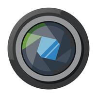 Elegant Zoomed in Camera Lens Icon in a Circle and Isolated Background vector