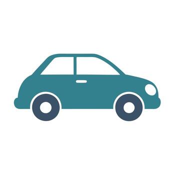 Minimalist Car Silhouette Icon with Basic Shape and Isolated Background vector