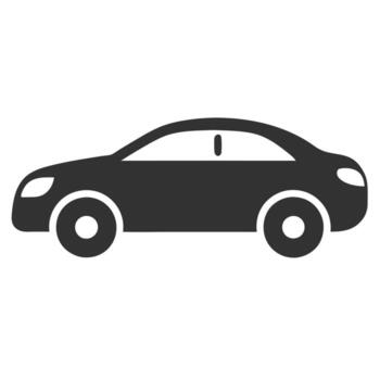 Modern Minimalist Car Silhouette Icon with Basic Shape and Isolated Background vector