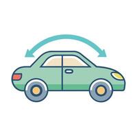 Elegant Car Icon with Sharing Arrows and Isolated Background vector