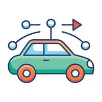 Car Icon with Sharing Arrows and Isolated Background vector