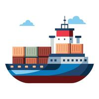 Container Ship Icon at Sea and Isolated Background vector