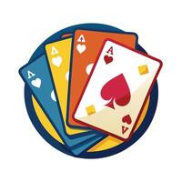 Elegant Set of Playing Cards Icon on a Table and Isolated Background vector