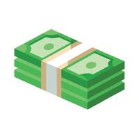 Stack of Cash Bills Icon with Isolated on a White Background vector
