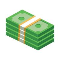 Elegant Stack of Cash Bills Icon Isolated on a White Background vector