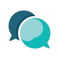 Elegant Two Overlapping Speech Bubbles Icon Indicating Conversation and Isolated Background vector