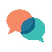 Two Overlapping Speech Bubbles Icon Indicating Conversation and Isolated Background vector