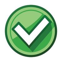 Elegant Green Checkmark Icon with a Clear Background and Isolated Design vector