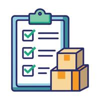 Modern Checklist Icon with Boxes and Checkmarks and Isolated Background vector