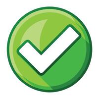 Green Checkmark Icon with a Clear Background and Isolated Design vector