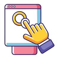Elegant Hand Clicking on a Link Icon with a Pointer and Isolated Background vector