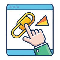 Modern Hand Clicking on a Link Icon with a Pointer and Isolated Background vector