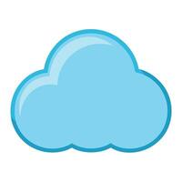 Modern Soft Rounded Cloud Icon with Minimal Details and Isolated Background vector