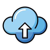 Modern Fluffy Cloud Icon with a Data Symbol and Isolated Background vector