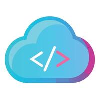 Modern Cloud Icon with a Coding Symbol and Isolated Background vector