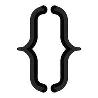 Curly Brackets Icon in Flat Style and Isolated Background vector