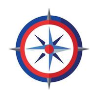 Elegant Compass Icon with a Red and Blue Needle and Isolated Background vector