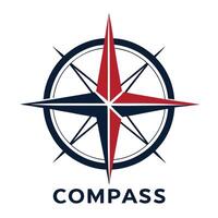 Modern Compass Icon with Cardinal Directions and Isolated Background vector