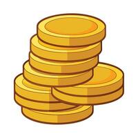 Modern Stack of Shiny Coins Icon in a Minimalist Style and Isolated Background vector