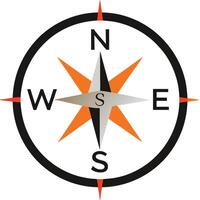 Modern Simple Compass Icon with a Clear Needle and Isolated Background vector