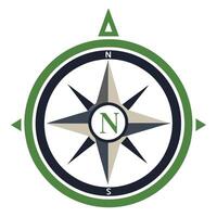Simple Compass Icon with a Clear Needle and Isolated Background vector