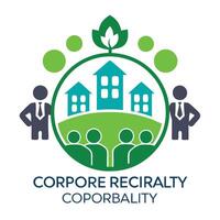 Corporate Social Responsibility Icon with a Compass and Isolated Background vector