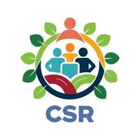 Modern Corporate Social Responsibility Icon with a Compass and Isolated Background vector