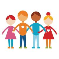 Modern People Icon with Different Ethnicities and Isolated Background vector
