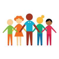 Elegant People Icon with Different Ethnicities and Isolated Background vector