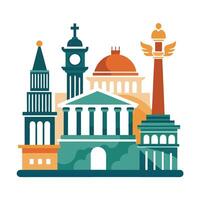 Modern Historical Monument Icon with a Cultural Heritage Symbol and Isolated Background vector