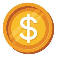 Flat Coin Icon with a Recognizable Design and Isolated Background vector