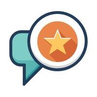 Elegant Speech Bubble Icon with a Rating System and Isolated Background vector