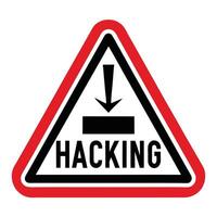Modern Warning Sign Icon with a Hacking Symbol and Isolated Background vector