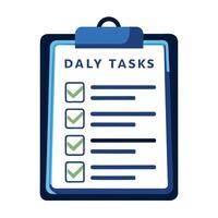 Elegant Checklist Icon of Daily Tasks and Isolated Background vector