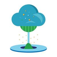 Hole in a Cloud Icon with Data Pouring Out and Isolated Background vector