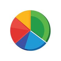 Modern Colorful Pie Chart Icon and Isolated Background vector