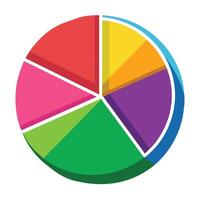 Elegant Colorful Pie Chart Icon and Isolated Background vector