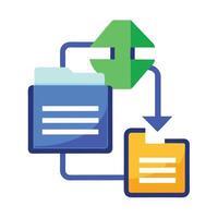 Elegant File Icon with an Arrow Indicating Transfer and Isolated Background vector