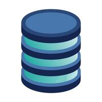 Stack of Database Discs Icon in Flat Style and Isolated Background vector