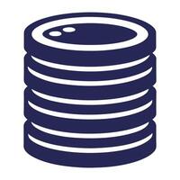 Elegant Stack of Server Disks Icon Isolated on a White Background vector