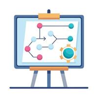 Mindmap Icon on a Whiteboard and Isolated Background vector