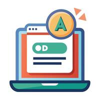 Pop-up Advertisement Icon with a Click Button and Isolated Background vector
