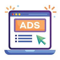 Elegant Pop-up Advertisement Icon with a Click Button and Isolated Background vector