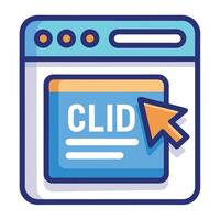 Modern Pop-up Advertisement Icon with a Click Button and Isolated Background vector